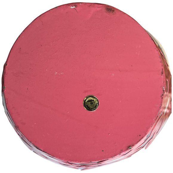 RARE: Vtg Metal Cut-out Daisy Basket Pink White Handle Phillipines Spring Easter - Picture 7 of 8